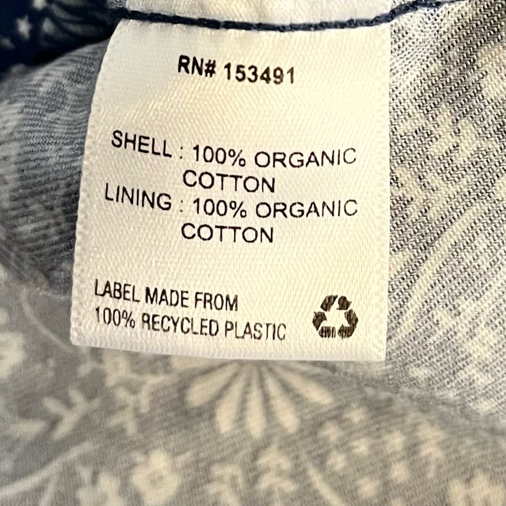 Hope & Henry Floral Print Organic Cotton Midi Dress in Blue and White. Size 10 - Picture 10 of 11